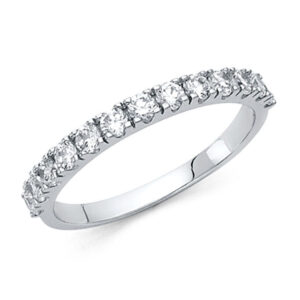 14KW CZ Ladies Wedding Band