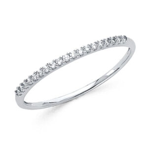 14KW CZ Ladies Wedding Band