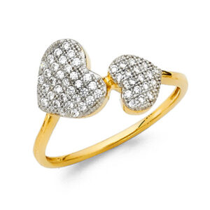 14K 2T CZ Fancy Ring