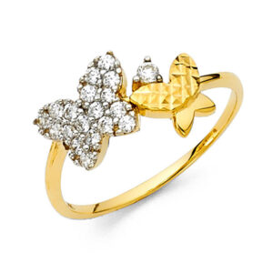 14K 2T CZ Fancy Ring