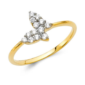 14K 2T CZ Fancy Ring