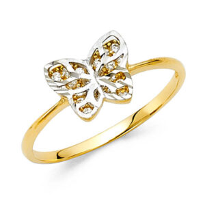 14K 2T CZ Fancy Ring