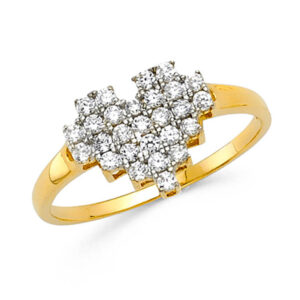 14K 2T CZ Fancy Ring