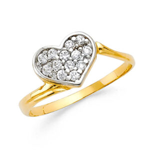 14K 2T CZ Fancy Ring