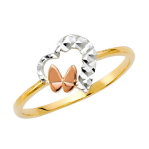 14K 3C CZ Fancy Ring