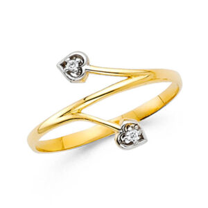 14K 2T CZ Fancy Ring