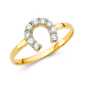 14K 2T CZ Fancy Ring