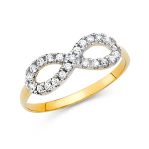 14K 2T CZ Fancy Ring