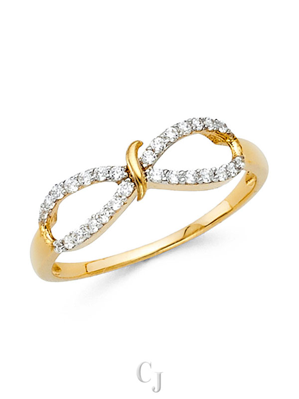 14K 2T CZ Fancy Ring