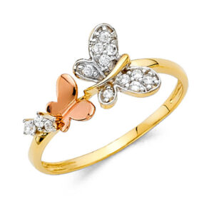 14K 2T CZ Fancy Ring