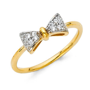 14K 2T CZ Fancy Ring