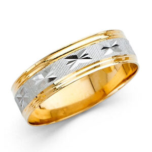 14K 2T 6mm DC Wedding Band