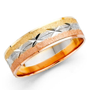 14K 3C 6mm DC Wedding Band