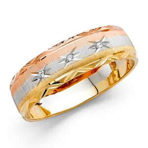 14K 3C 6mm DC Wedding Band