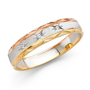 14K 3C 4mm DC Wedding Band