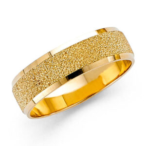 14KY 6mm Fancy Cut Wedding Band