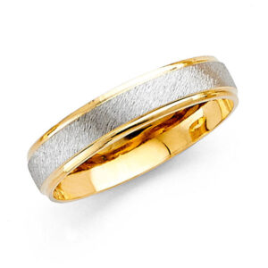 14K 2T 4mm Fancy Cut Wedding Band