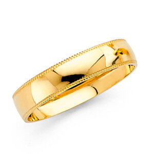 14KY 4mm Milgrain Wedding Band