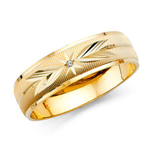 14K 2T Men's CZ Wedding Band