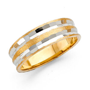 14K 2T 6mm DC Tape Red Wedding Band