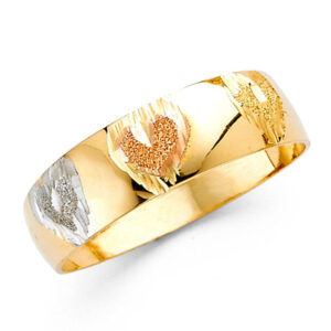 14K 3C 6mm Light Tape Red Wedding Band