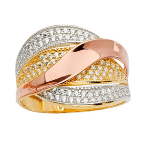 14K 3C Fancy CZ Ring