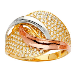 14K 3C Fancy CZ Ring