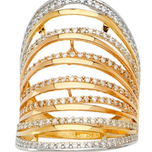 14K 3C Fancy CZ Ring