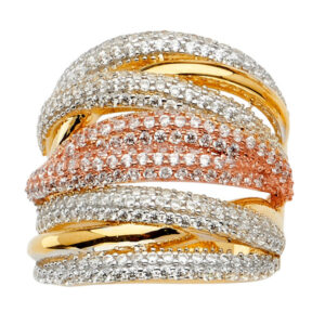 14K 3C Fancy CZ Ring