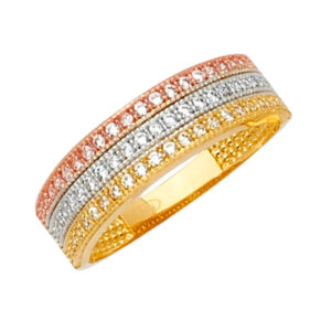 14K 3C Fancy CZ Ring