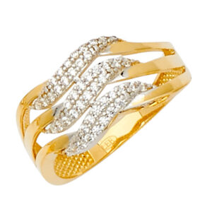 14K 2T Fancy CZ Ring