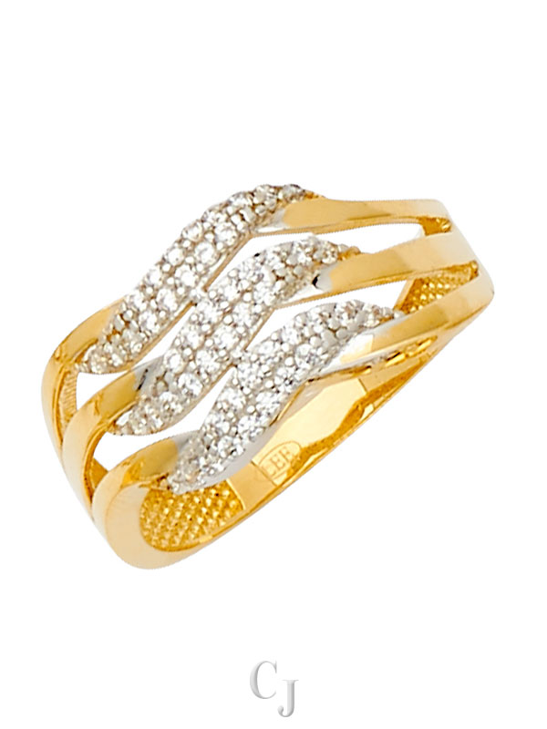 14K 2T Fancy CZ Ring