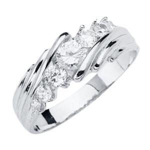 14KW Men's CZ Wedding Band