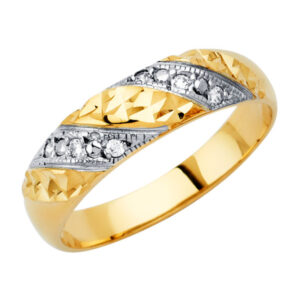 14KY Men's CZ Wedding Band