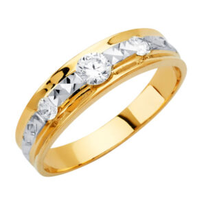 14KY Men's CZ Wedding Band