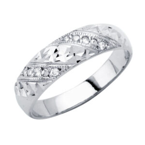 14KW Men's CZ Wedding Band
