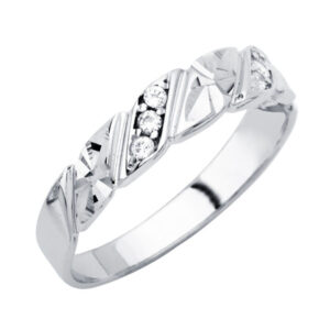 14KW Men's CZ Wedding Band