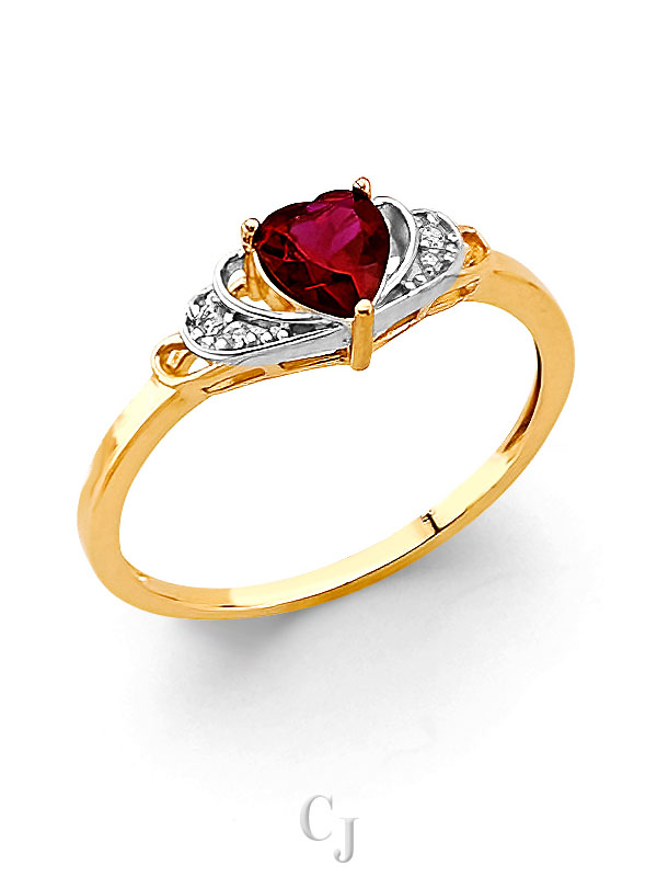 14KY Fancy Red CZ Ring