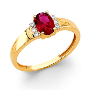14KY Fancy Red CZ Ring