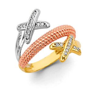 14K 3C Fancy CZ Ring