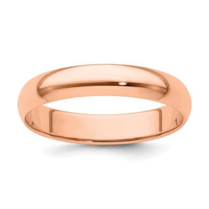 14k Rose Gold 4mm Lightweight Half Round Wedding Band