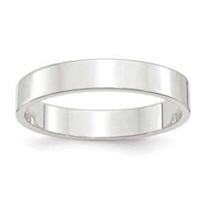 14k White Gold 4mm Lightweight Flat Wedding Band