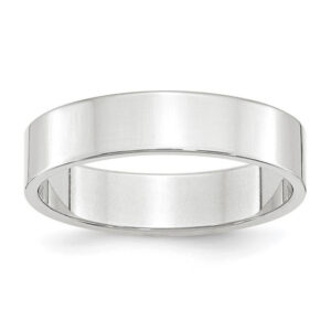 14k White Gold 5mm Lightweight Flat Wedding Band