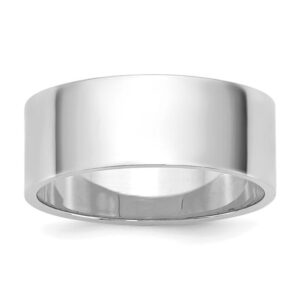 14k White Gold 7mm Lightweight Flat Wedding Band