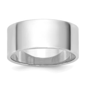 14k White Gold 8mm Lightweight Flat Wedding Band