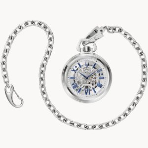 BULOVA SUTTON W/ SKELETON DIAL MEN’S POCKET WATCH 96A304