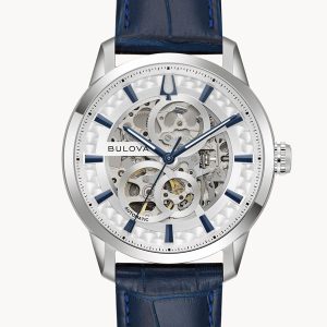 BULOVA SUTTON SILVER-TONE DIAL MEN’S WATCH 96A330