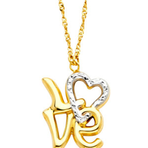 14K 2T Love Necklace