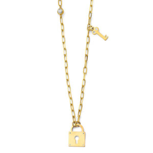 14KY Heart & Key Necklace
