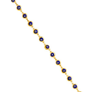 14KY Blue Evil Eye Bracelet